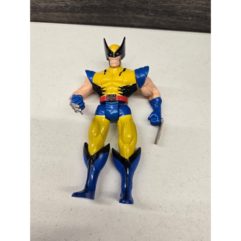 Vintage 1995 Toy Biz Marvel Wolverine Action Figure Yellow Blue X-Men Logan Toy